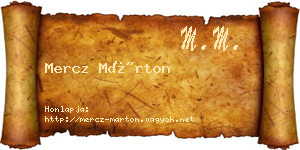 Mercz Márton névjegykártya